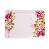 HomePro - Multicolor Floral Design Tray Multicolor Serving Tray ( Set of 2 )