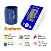 AccuSure Blood Pressure Monitor Automatic Digital Display And Adjustable Arm-Cuff - 2 Years Warranty