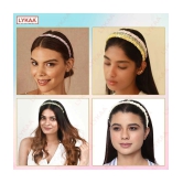 LYKAA Headbands Satin Silk Twine Beautiful Fancy Frill Hair Band For Girls Women, 4 Pcs Multicolor - Yellow