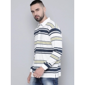 Auto Stripes Beige Navy Polo T-Shirt-S / Beige