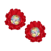 YOUBELLA Red Danglers Earrings ( Pack of 1 ) - Red