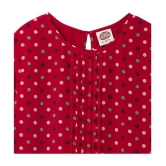 Cub McPaws Girls Midi-Knee Length Casual Dress (Red, Full Sleeve) - None