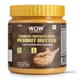 WOW Life Science Crunchy Unsweetened Peanut Butter - 500g