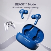 boAt Airdopes 71 | Wireless Earbuds with 40 Hours Playback, BEAST™ Mode, ENx™ Technology, Dual Mic with ENx™ Technology Starry Blue