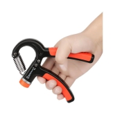 Strauss Adjustable Spring Hand Exerciser | Finger Exerciser| Hand Grip Strengthener for Men & Women (Black/Orange) - Orange