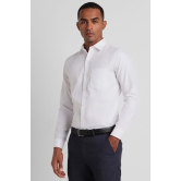 Men White Slim Fit Formal Full Sleeves Formal Shirt