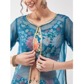 Pannkh Womens Festive Floral Top With Lace Detailed Shrug And Matching Palazzo Set - None