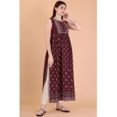 Glomee - Brown Rayon Women's Straight Kurti ( Pack of 1 ) - None