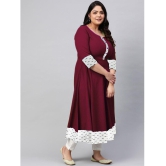 Estela - Wine Cotton Women's Anarkali Kurti ( Pack of 1 ) - None