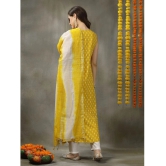 Stylum Rayon Printed A-Line Womens Kurti with Dupatta - Yellow ( Pack of 1 ) - None