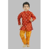 Pichkari Pack of 1 Boys Silk Kurta Sets ( Maroon ) - None