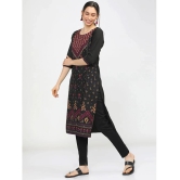 Ketch Polyester Printed Straight Womens Kurti - Black ( Pack of 1 ) - None