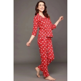 Clovia Red Cotton Womens Nightwear Nightsuit Sets ( Pack of 1 ) - None