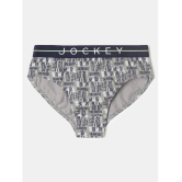 Jockey NB01 Super Combed Cotton Elastane Stretch Printed Brief - Monument/Navy (Pack of 2) - None