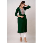 Kapadia - Green Rayon Womens Straight Kurti ( Pack of 1 ) - None