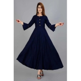 SIPET - Blue Rayon Womens Flared Kurti ( Pack of 1 ) - None