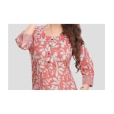 Meher Impex Cotton Printed Straight Womens Kurti - Pink ( Pack of 1 ) - None