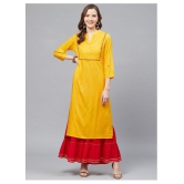 Yash Gallery - Yellow Rayon Womens Straight Kurti - XXL