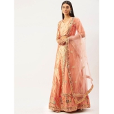 Om Shantam Sarees Orange Silk Blends Chaniya Choli Semi Stitched Lehenga Single - Free Size