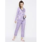 Smarty Pants - Purple Satin Womens Nightwear Nightsuit Sets ( Pack of 1 ) - None