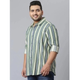 instaFab - Olive Cotton Oversized Fit Mens Casual Shirt ( Pack of 1 ) - None