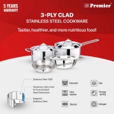 Premier 3-ply Clad Stainless Steel Kadai - 30 cm