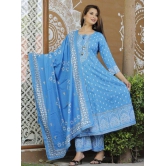 Womens Kurta Palazzo and dupatta set Rayon-L / Teal