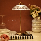 Umbrella Highlighting Lamp-Metalic Gold / Metal | Acrylic | Gloss Finish / H: 16 | L: 8 | W: 4 (Inch)