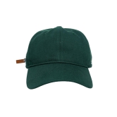 Chokore Curved Brim Leather Label Baseball Cap (Dark Green)