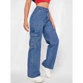 Women Flap Pocket Cargo Jeans-32