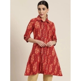 Juniper - Red Rayon Womens A-line Kurti ( Pack of 1 ) - None