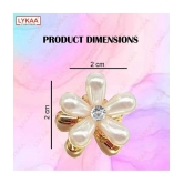 LYKAA Stylish Pearl Flower Hair Claw Fashionable Clips Clutchers Hair Barrettes, Women Girls - 10Pcs - White