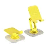 Portronics Foldable Mobile Stand for Smartphones and Tablets ( Yellow ) - Yellow