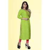 HAYA - Lime Green Rayon Women''s Straight Kurti ( Pack of 1 ) - None