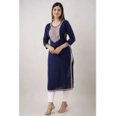 Kapadia - Navy Rayon Womens Straight Kurti ( Pack of 1 ) - None