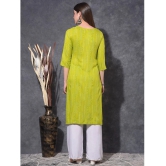 Mamoose Cotton Blend Printed Straight Womens Kurti - Green ( Pack of 1 ) - None