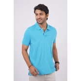 Men's MD Blue Solid Polo T-Shirt