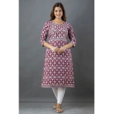 Lee Moda - Maroon Cotton Womens Straight Kurti ( Pack of 1 ) - None