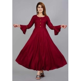 SIPET - Maroon Rayon Women''s Anarkali Kurti ( Pack of 1 ) - None