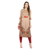 Janasya - Beige Silk Womens Straight Kurti ( Pack of 1 ) - XXL