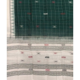 Green White Sambalpuri Handwoven Cotton Dupatta