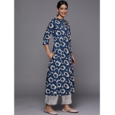 Varanga Viscose Printed Straight Womens Kurti - Blue ( Pack of 1 ) - None