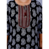 JC4U Cotton Embroidered Straight Womens Kurti - Black ( Pack of 1 ) - None