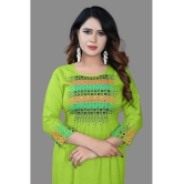 haya fashion - Lime Green Rayon Women's Straight Kurti ( Pack of 1 ) - None