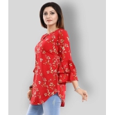 Meher Impex - Red Crepe Womens A-line Kurti ( Pack of 1 ) - S