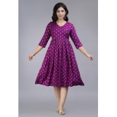 Smien - Purple Rayon Women's Anarkali Kurti ( Pack of 1 ) - None