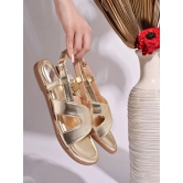 Stylestry Gold Womens Flats - None