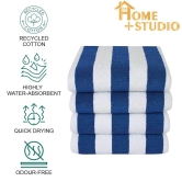 HOME + STUDIO Blue and White Striped Cabana Cotton Stripe Pool Towel, Beach Swimming Spa Towel for Mens & Girls Towel (90 x 180 cm Approx 750 Grams)