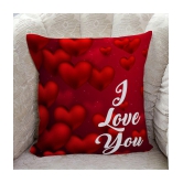 HOMETALES - Red Polyester Gifting Printed Cushion