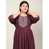 Swasti - Purple Cotton Blend Womens Anarkali Kurti ( Pack of 1 ) - None